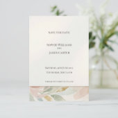 Pastel botanische Save The Date kaart (Staand voorkant)