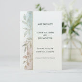 Pastel Botanische Save The Date Kaart (Staand voorkant)