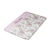 Pastel botanische wilde bloem aangepaste monogram badmat (Gekanteld)