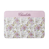 Pastel botanische wilde bloem aangepaste monogram badmat (Voorkant)