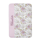 Pastel botanische wilde bloem aangepaste monogram badmat (Voorkant Verticaal)