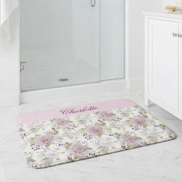 Pastel botanische wilde bloem aangepaste monogram badmat