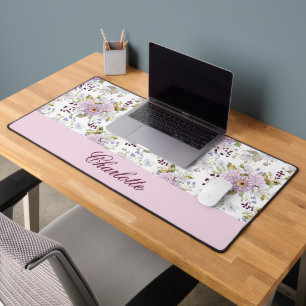 Pastel botanische wilde bloem gepersonaliseerd mon bureaumat