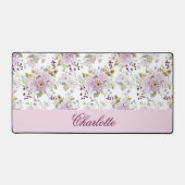 Pastel botanische wilde bloem gepersonaliseerd mon bureaumat (Voorkant)