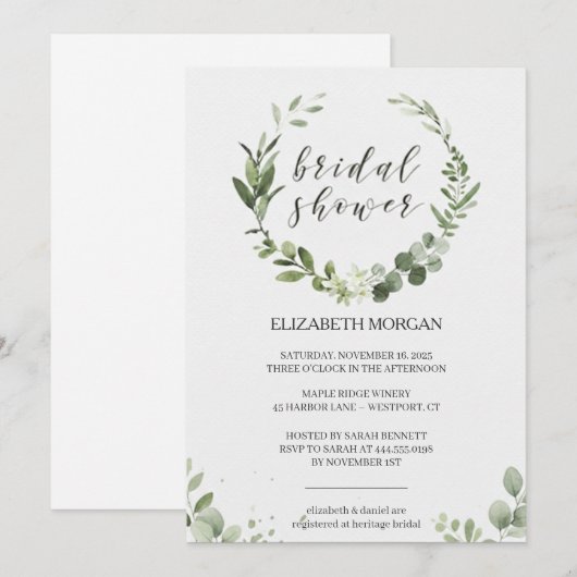 Pastel Bouquet Bridal Shower Invitation Floral Kaart (Voorkant / Achterkant)