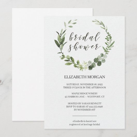 Pastel Bouquet Bridal Shower Invitation Floral Kaart (Voorkant / Achterkant)