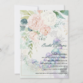 Pastel Bouquet Bridal Shower Invitation Kaart