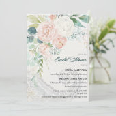 Pastel Bouquet Bridal Shower Invitation Kaart (Staand voorkant)