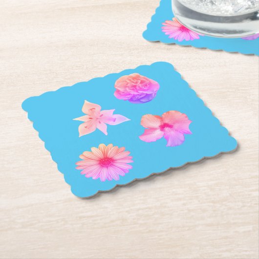Pastel Bouquet Paper Coaster Kartonnen Onderzetters (Gebogen)