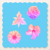 Pastel Bouquet Paper Coaster Kartonnen Onderzetters (Voorkant)