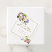 Pastel Bouquet Spring Floral Pink & Gold Wedding Bedankjes Labels (In situ)