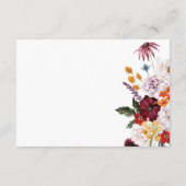 Pastel & Bourgondië Bloeit Moderne Bloemen Details Informatiekaartje (Achterkant)