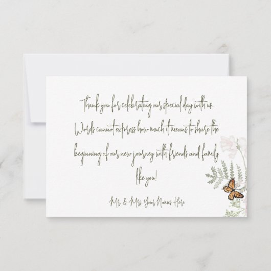 Pastel & Bourgondië Bloeit Moderne Bloemenbruiloft Bedankkaart (Achterkant)