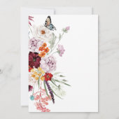 Pastel & Bourgondië Blooms Floral Bridal Brunch Kaart (Achterkant)