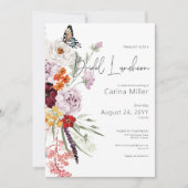 Pastel & Bourgondië Blooms Floral Bridal Luncheon Kaart (Voorkant)