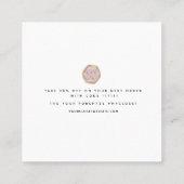 Pastel Boutique Beauty Dank u Logo Script Vierkante Visitekaartje (Achterkant)