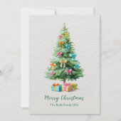 Pastel Bows Christmas Tree Holiday Card Feestdagenkaart (Voorkant)