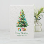 Pastel Bows Christmas Tree Holiday Card Feestdagenkaart (Staand voorkant)