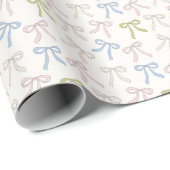 Pastel Bows Coquette Inpakpapier (Rol Hoek)