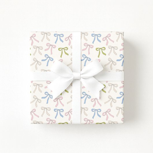 Pastel Bows Coquette Inpakpapier