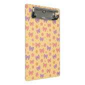 Pastel Bows & Flowers Pattern – Cute Yellow Girly Mini Klembord (Schuin)