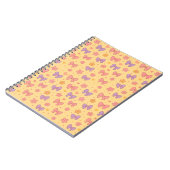Pastel Bows & Flowers Pattern – Cute Yellow Girly Notitieboek (Linkerzijde)