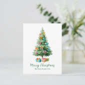 Pastel Bows Ribbons Christmas Tree Postcard Feestdagenkaart (Staand voorkant)