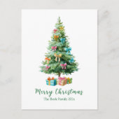 Pastel Bows Ribbons Christmas Tree Postcard Feestdagenkaart (Voorkant)