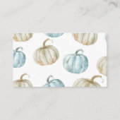 Pastel Boy Pompoen Baby shower Luier Raffle Informatiekaartje (Achterkant)