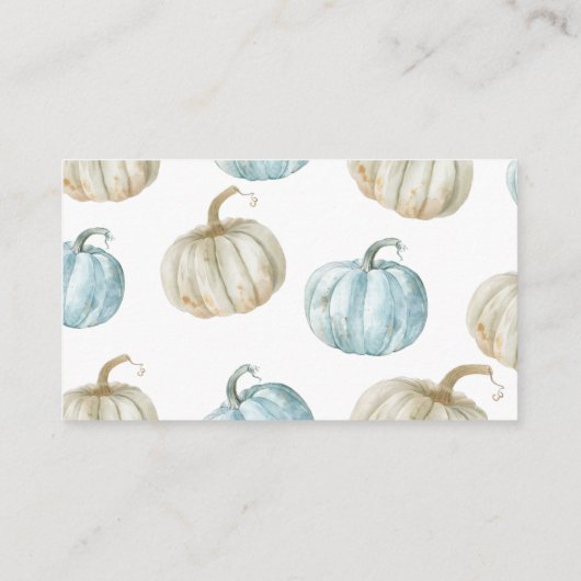 Pastel Boy Pompoen Baby shower Luier Raffle Informatiekaartje (Achterkant)