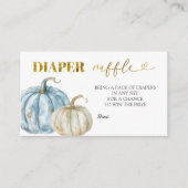 Pastel Boy Pompoen Baby shower Luier Raffle Informatiekaartje (Voorkant)