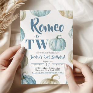 Pastel Boy Pumpkin 2e verjaardag Kaart