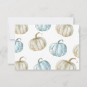 Pastel Boy Pumpkin Baby shower Bedankt (Achterkant)