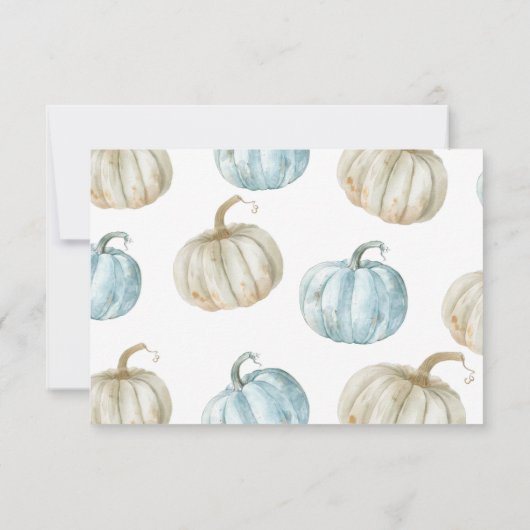 Pastel Boy Pumpkin Baby shower Bedankt (Achterkant)