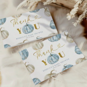 Pastel Boy Pumpkin Baby shower Bedankt