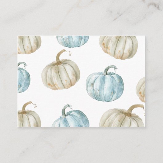 Pastel Boy Pumpkin Baby shower Boeken voor Baby Informatiekaartje (Achterkant)