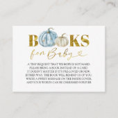 Pastel Boy Pumpkin Baby shower Boeken voor Baby Informatiekaartje (Voorkant)