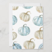 Pastel Boy Pumpkin draait een 1e verjaardag Kaart (Achterkant)