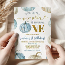 Pastel Boy Pumpkin draait een 1e verjaardag