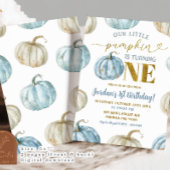 Pastel Boy Pumpkin draait een 1e verjaardag Kaart