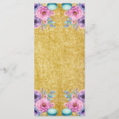 Pastel Bridal Brunch Roze & Goud Menu (Achterkant)