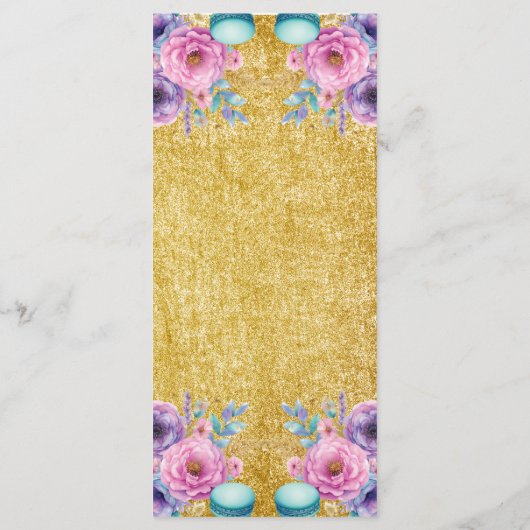 Pastel Bridal Brunch Roze & Goud Menu (Achterkant)