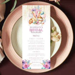 Pastel Bridal Brunch Roze & Goud Menu