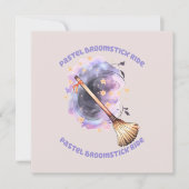 Pastel Broomstick Ride – grillige heksenbezem (Voorkant)