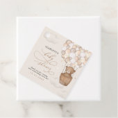 Pastel Brown Beer Hot Air Ballon Baby shower Bedankjes Labels (In situ)