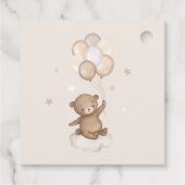 Pastel Brown Beer Hot Air Ballon Baby shower Bedankjes Labels (Achterkant)