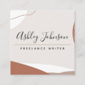 Pastel Brown  Calligrafie Bohemian Classy Vierkante Visitekaartje (Voorkant)