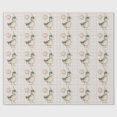 Pastel Brown Een Lucky Duck Ballon Verjaardag Cadeaupapier (Vlak)