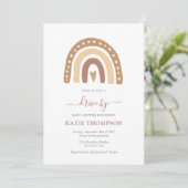 Pastel Brown Rainbow Boho drive by Baby shower Kaart (Staand voorkant)