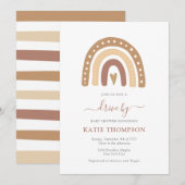 Pastel Brown Rainbow Boho drive by Baby shower Kaart (Voorkant / Achterkant)
